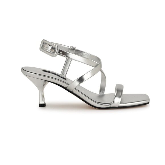 Nine West Women's Hanni Strappy Square Toe Kitten Heel Sandals - Picture 2 of 3